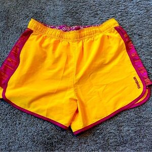 Reebok Orange and Pink Athletic Running Shorts